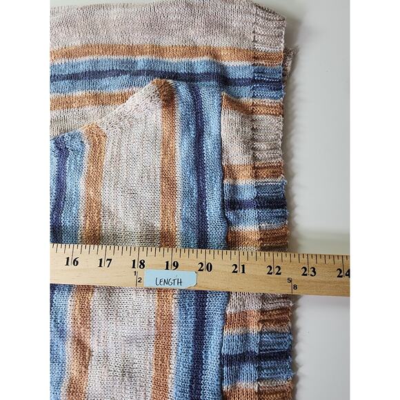 LUCKY BRAND Blue Orange Tan Baja Hippie Boho Hoodie SZ M - Picture 6 of 7